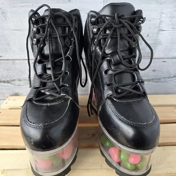 YRU Qloud 2091 High Platform Boots Black Clear Size 7 - Picture 3 of 12